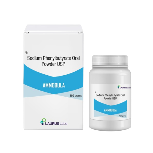 Ammobula Sodium Phenylbutyrate powder bottle for urea cycle disorder treatment
